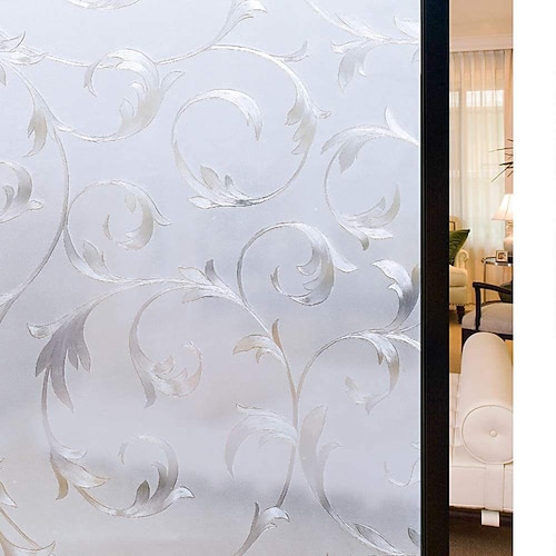

10045cm PVC Frosted Static Cling Ironwork Glass Film Window Privacy Sticker Home Bathroom Decortion / Window Film / Window Sticker / Door Sticker Wall Stickers for bedroom living room