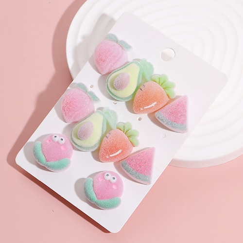 

1pack Stud Earrings Earrings For Women's Daily Birthday Festival Resin Geometrical Fruit Watermelon