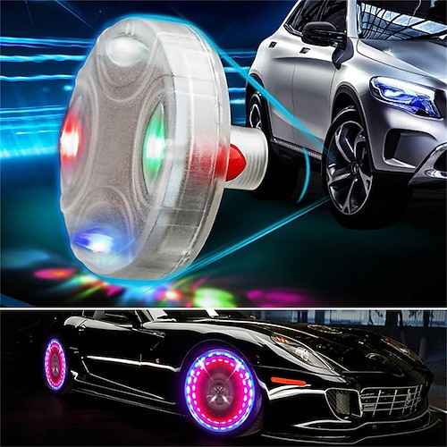 

OTOLAMPARA 4pcs High Quality 20W RGB Automobile Waterproof Solar Energy Flash Wheel Tire Rim Light for Auto Car Decoration Colorful LED Atmosphere Lamp