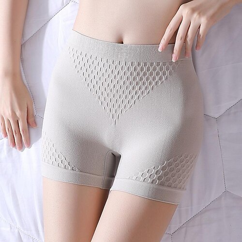 

summer large size abdomen safety pants women's anti-glare non-rolling two-in-one hip-lifting four-corner cotton boxer panties women
