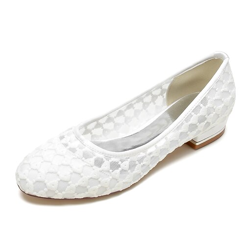 

Women's Flats Wedding Party Daily Summer Flat Heel Round Toe Classic Sweet Knit Loafer Embroidered Black Champagne Ivory