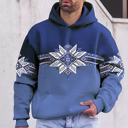 

Men's Unisex Pullover Hoodie Sweatshirt Blue Hooded Graphic Prints Flower Print Daily Sports 3D Print Boho Streetwear Designer Spring & Fall Clothing Apparel Hoodies Sweatshirts Long Sleeve