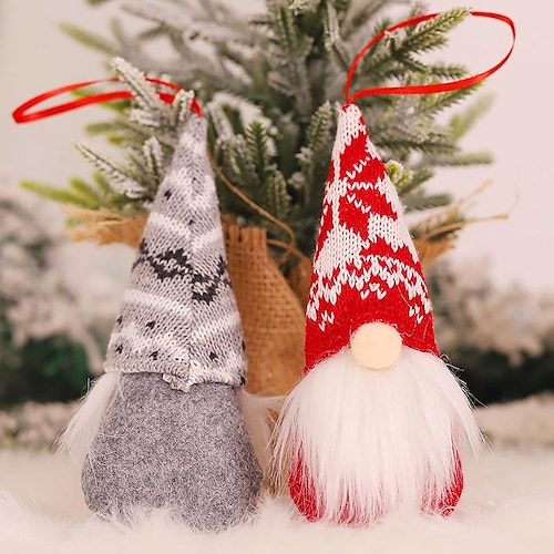 

weihnachtsdekoration liefert gestrickte wolle waldmann puppe kleine charme gesichtslose puppe christbaumschmuck anhänger