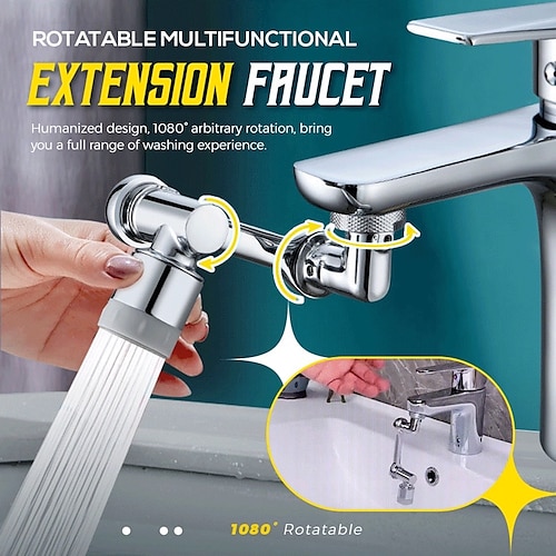 

Faucet Extender 1080 Degree Extension Universal Faucet Aerator Splash Filter Nozzle Bubbler bathroom Kitchen Aerator 2 Spray Modes Faucet