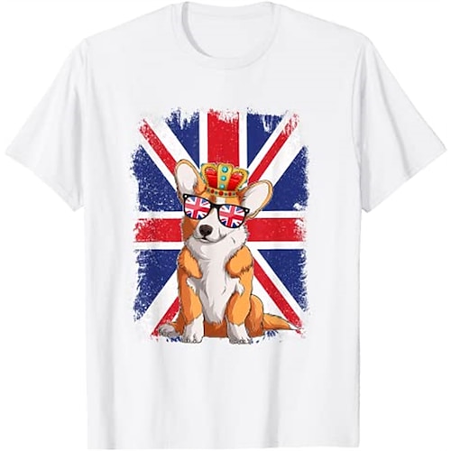 

Inspired by Queen's Platinum Jubilee 2022 Elizabeth 70 Years British Corgi T-shirt Cartoon Manga Anime Classic Street Style T-shirt For Men's Women's Unisex Adults' Hot Stamping 100% Polyester