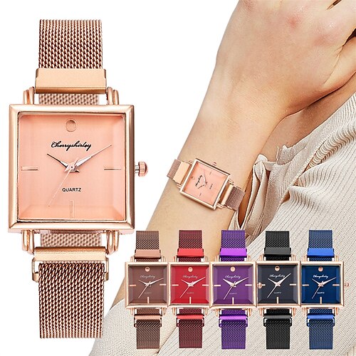 

Quartz Watch for Women Analog Quartz Stylish Fashion Minimalist Waterproof Creative Stainless Steel Stainless Steel Romantic Series Fashion