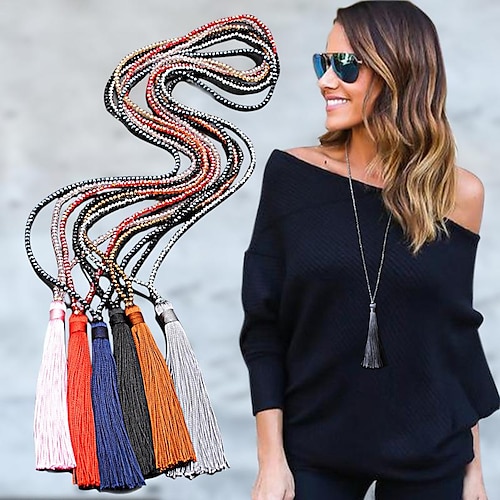

Pendant Necklace For Women's Daily Acrylic Tassel