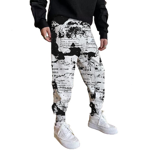 

Men's Sweatpants Joggers Trousers Drawstring Elastic Waist 3D Print Graphic Prints Comfort Breathable Sports Outdoor Casual Daily Streetwear Designer Black Micro-elastic / Elasticity