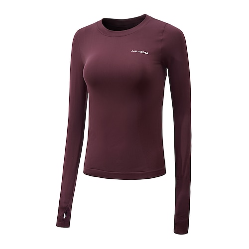 

Women's Running T-Shirt Compression Shirt Thumbhole Long Sleeve Top Athletic Winter Breathable Quick Dry Moisture Wicking Gym Workout Running Active Training Sportswear Activewear Solid Colored