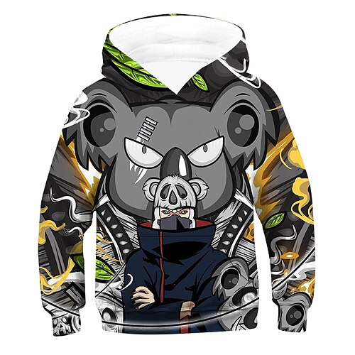 

Kids Boys Hoodie Graphic Outdoor 3D Print Long Sleeve Pocket Active 3-12 Years Winter Multicolor