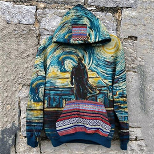 

Men's Unisex Pullover Hoodie Sweatshirt Hooded Graphic Prints Print Daily Sports 3D Print Streetwear Designer Casual Clothing Apparel Hoodies Sweatshirts Long Sleeve Blue