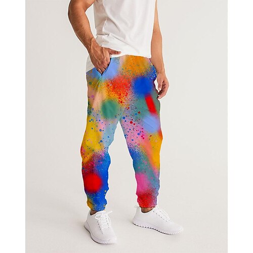 

Men's Sweatpants Joggers Trousers Drawstring Side Pockets Elastic Waist Graphic Prints Comfort Breathable Sports Outdoor Casual Daily Streetwear Designer Rainbow Micro-elastic / Elasticity