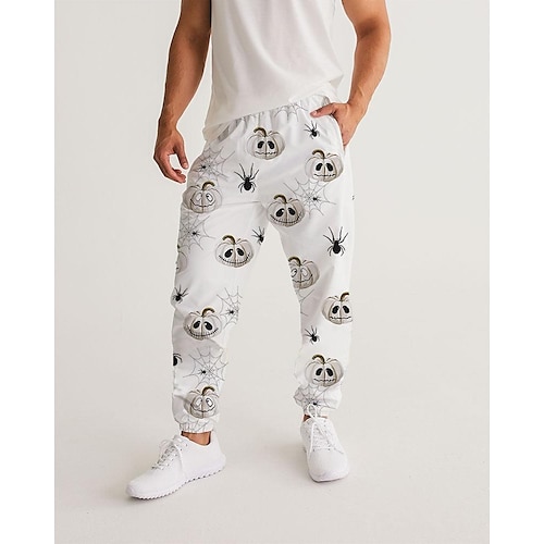 

Men's Sweatpants Joggers Trousers Drawstring Side Pockets Elastic Waist Graphic Prints Comfort Breathable Sports Outdoor Casual Daily Streetwear Designer White Micro-elastic / Elasticity