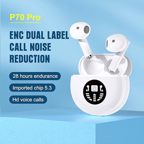 

Wireless Earbuds ENC Bluetooth 5.1 Headphones LED Power Display Headphones Wireless Charging Case 28 Hours Playing In-Ear Headphones With Mic For TV Smartphone Computer Laptop Sports