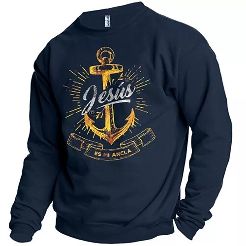 

Men's Sweatshirt Pullover Graphic Letter Print Sports Outdoor Daily Sports Hot Stamping Basic Designer Casual Clothing Apparel Hoodies Sweatshirts Long Sleeve Black Blue / Spring / Fall
