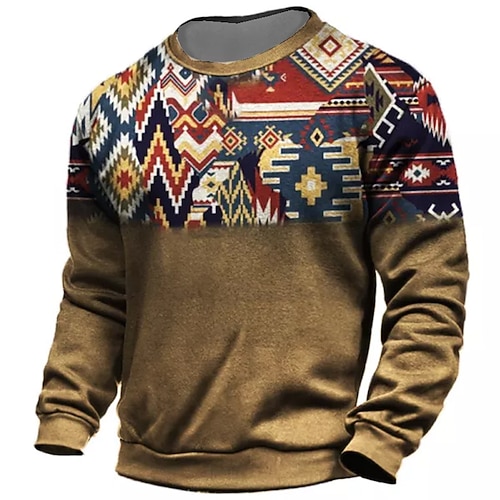 

Homens Unisexo Moletom Estacionar Marron Gola Redonda Bloco de cor Estampas Abstratas Imprimir Diário Esportes Feriado Impressão 3D Boho Roupa de rua Designer Primavera Outono Roupa Moletons