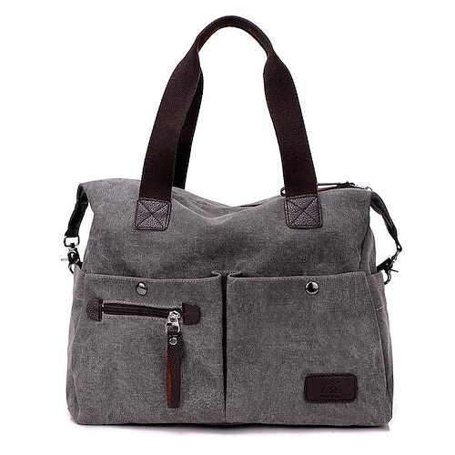 

Women's Work Bag Tote Canvas Daily Holiday Office & Career Purple Coffee Blue khaki Brown