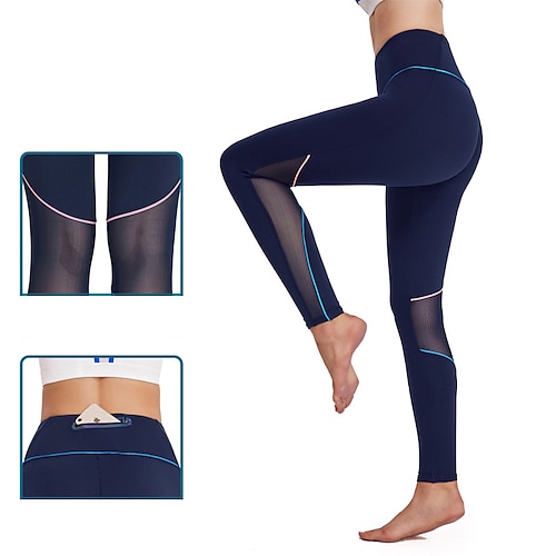 

Women's Running Tights Leggings Compression Pants Back Pocket Zipper Pocket Bottoms Athletic Athleisure Winter Spandex Tummy Control Butt Lift Breathable Fitness Gym Workout Running Sportswear