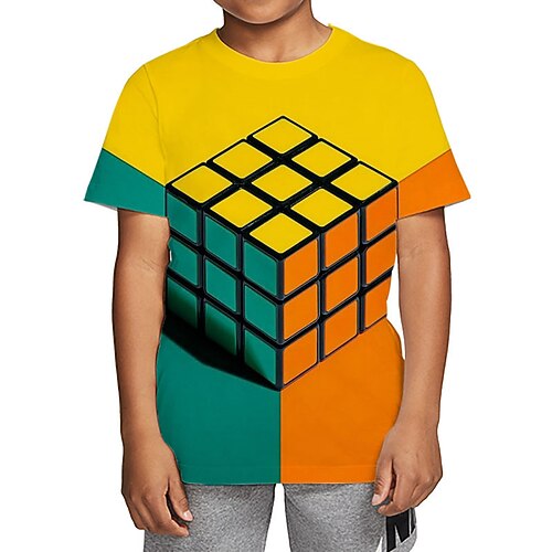 

Kids Boys T shirt Tee Short Sleeve 3D Print Graphic Crewneck Multicolor Children Tops Fall Winter Cool Outdoor Daily Regular Fit 4-12 Years