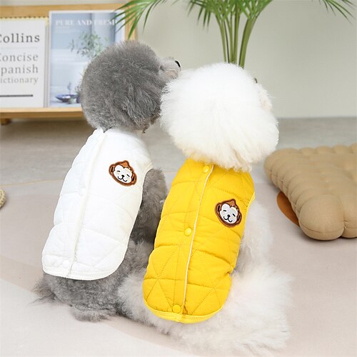 

Dog Cat Vest Animal Solid Colored Cute Sweet Dailywear Casual Daily Winter Dog Clothes Puppy Clothes Dog Outfits Soft White Yellow Costume for Girl and Boy Dog Cotton S M L XL 2XL