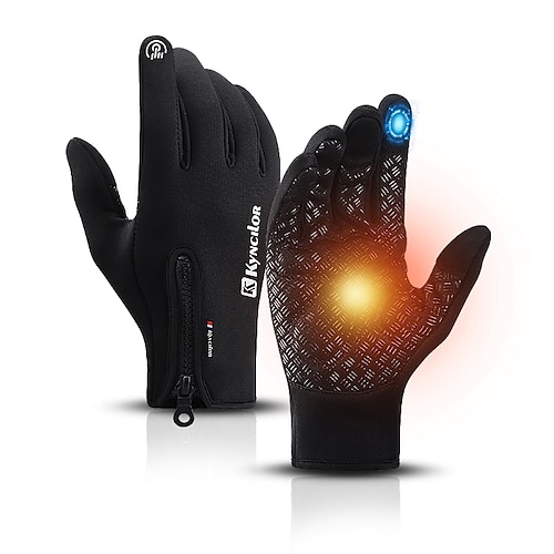 

Winter Gloves Touch Gloves Biking Gloves Winter Full Finger Gloves Anti-Slip Windproof Warm Skidproof Sports Gloves Mountain Bike MTB Outdoor Exercise Activity & Sports Gloves Sponge Black for Adults'