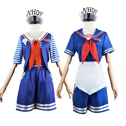 

Sailor Uniform Outfits Masquerade All Movie Cosplay Cosplay Blue Vest Top Pants Carnival Masquerade Polyester / Hat / Bow Tie / Hat / Bow Tie