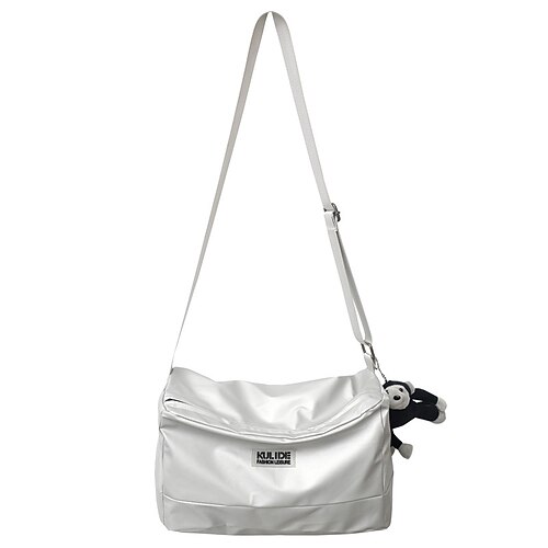 

Unisex Canvas Bag Shoulder Bag Oxford Cloth Zipper Solid Color Shopping Going out White Black