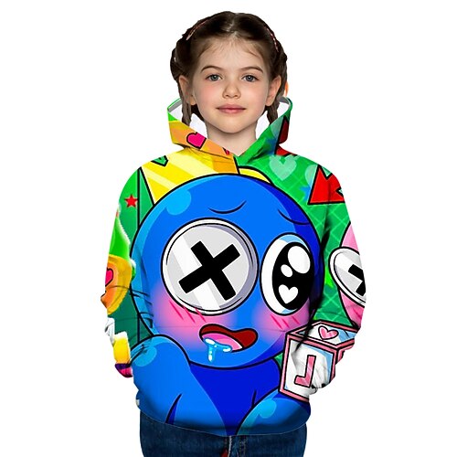 

Kids Girls' Hoodie Graphic Outdoor 3D Print Long Sleeve Pocket Cute 3-12 Years Winter Multicolor