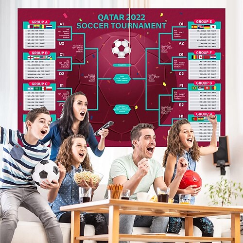 

2022 World Soccer Football Cup Game Wall Chart Poster - World Tournament Wall Chart Poster 2022 World Cup Finals