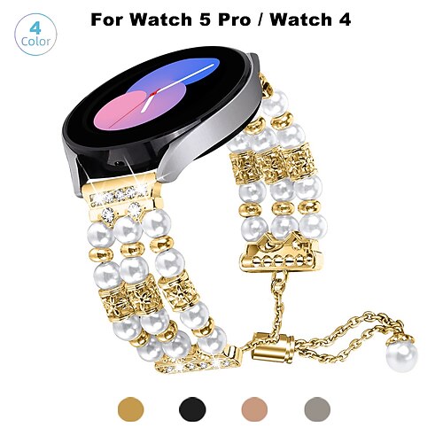

1 pcs Smart Watch Band for Samsung Galaxy Watch 5 40/44MM Watch 5 Pro 45MM Watch 4 Classic 42/46mm Watch 4 40/44mm 20mm Stainless Steel Smartwatch Strap Adjustable Shockproof Metal Band Replacement