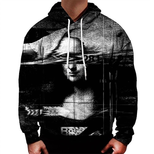 

Men's Unisex Pullover Hoodie Sweatshirt Black Hooded Graphic Prints Portrait Print Daily Sports 3D Print Streetwear Designer Casual Spring & Fall Clothing Apparel Hoodies Sweatshirts Long Sleeve