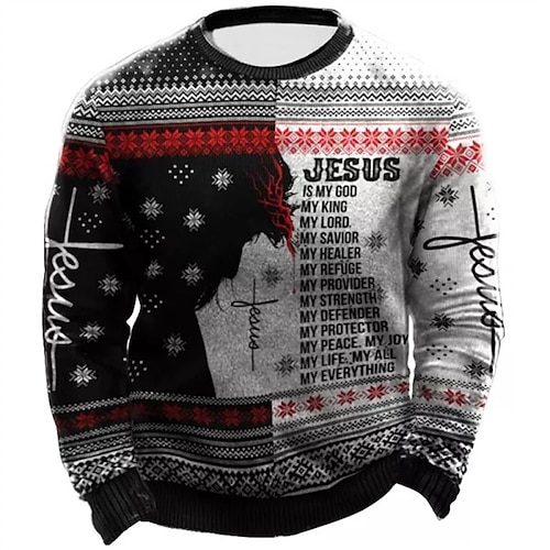 

Men's Unisex Sweatshirt Pullover Gray Crew Neck Letter Graphic Prints Print Daily Sports Holiday 3D Print Streetwear Designer Casual Spring & Fall Clothing Apparel Hoodies Sweatshirts Long Sleeve