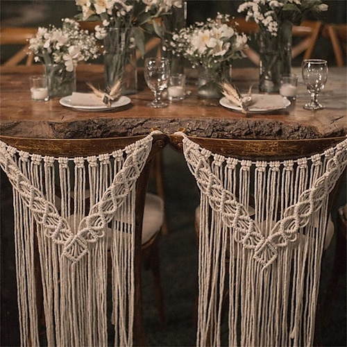 

Decoration Embellished Woven Tapestry Church Ceremony Indoor Outdoor Party Wedding Chair Back