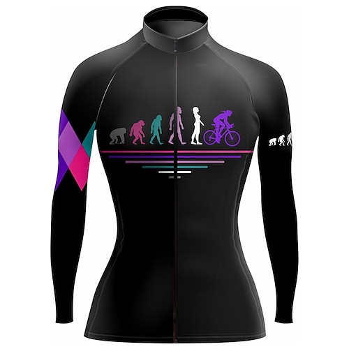 

21Grams Women's Cycling Jersey Long Sleeve Bike Top with 3 Rear Pockets Mountain Bike MTB Road Bike Cycling Quick Dry Moisture Wicking Black Graphic Spandex Sports Clothing Apparel / Stretchy