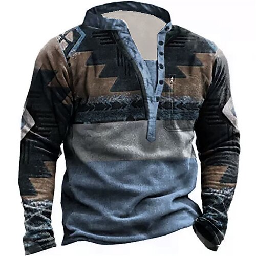 

Men's Unisex Sweatshirt Pullover Button Up Hoodie Blue Pink Brown Gray Standing Collar Graphic Prints Zipper Print Daily Sports Holiday 3D Print Boho Streetwear Designer Spring & Fall Clothing