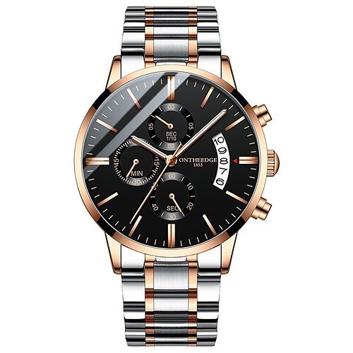 

Popular Ruizhiyuan 058 Butterfly Snap Buckle Steel Belt Mesh Belt Men'S Watch Waterproof Luminous Chronograph Calendar Three Eyes 6 Needles Non-Mechanical Quartz Watch