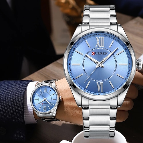 

CURREN Sport Men Watch Top Brand Luxury Blue Military Business Waterproof Male Clock Stainless Steel Quartz Man Wristwatch 8423