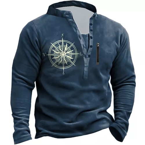 

Men's Unisex Sweatshirt Pullover Button Up Hoodie Graphic Prints Zipper Print Daily Sports Holiday 3D Print Streetwear Designer Casual Clothing Apparel Hoodies Sweatshirts Long Sleeve Blue