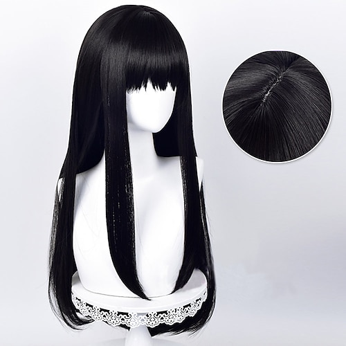 

Rulercosplay Anime Lycoris Recoil Inoue Takina Black Long Cosplay Wig