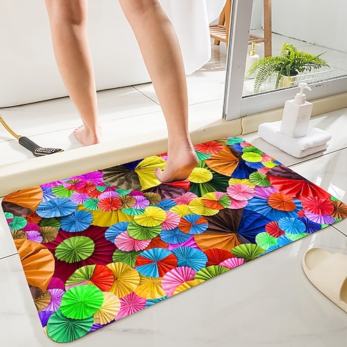 

Color Series Digital Printing Floor Mat Modern Bath Mats Nonwoven / Memory Foam Novelty Bathroom