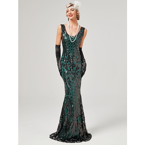 

The Great Gatsby Charleston Roaring 20s 1920s Cocktail Dress Vintage Dress Flapper Dress Masquerade Prom Dress Women's Sequins Costume Vintage Cosplay Halloween Carnival Masquerade Dress Halloween