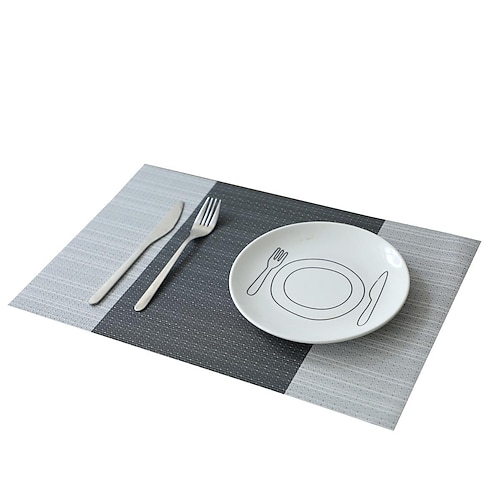 

Pvc Waterproof And Oil-Proof Table Mat Nordic Heat Insulation Placemat Restaurant Hotel Household Non-Slip Color Matching Western Placemat Wholesale