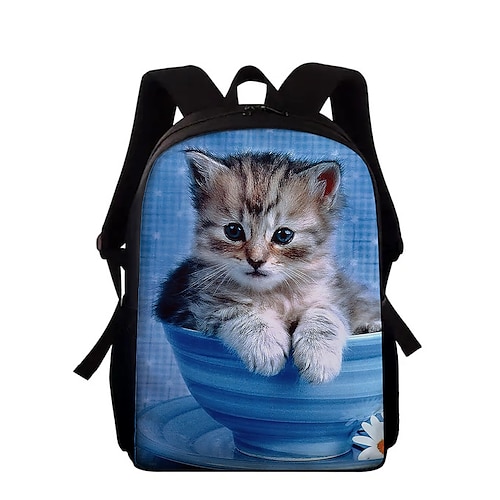

Kid's Unisex School Bag Bookbag 3D Print Commuter Backpack Oxford 3D Print Large Capacity Zipper Print School Daily Blue