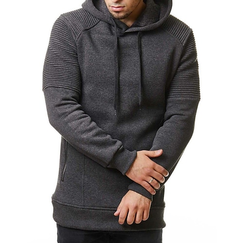 

Men's Pullover Hoodie Sweatshirt Hooded Solid Color Sports Outdoor Daily Sports Basic Cool Casual Clothing Apparel Hoodies Sweatshirts Long Sleeve Khaki Light Grey / Spring / Fall