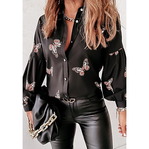 

2022 cross-border autumn and winter new amazon independent station european and american women's digital printing long-sleeved cardigan shirt spot