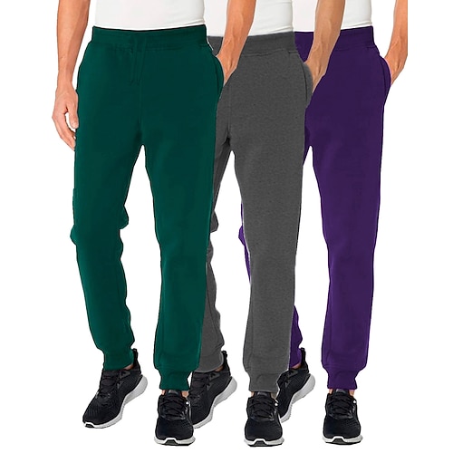 

Men's Skinny Casual Pants Pocket Drawstring Solid Colored Comfort Breathable Full Length Sports Outdoor Casual Simple Athleisure Green White Micro-elastic