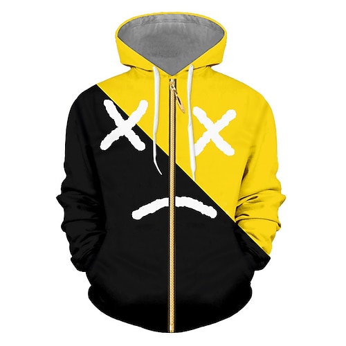 

Men's Unisex Full Zip Hoodie Jacket Hooded Color Block Graphic Prints Zipper Print Sports Outdoor Daily Sports 3D Print Streetwear Designer Casual Clothing Apparel Hoodies Sweatshirts Long Sleeve