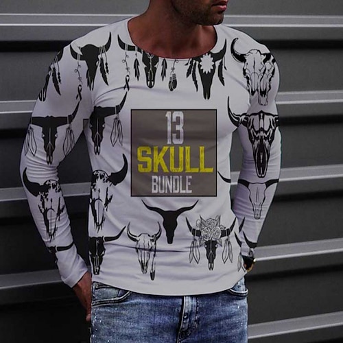 

Homens Unisexo Camiseta Letra Estampas Abstratas Gola Redonda Cinzento Impressão 3D Ao ar livre Rua Manga Longa Imprimir Roupa Básico Esportes Designer Casual