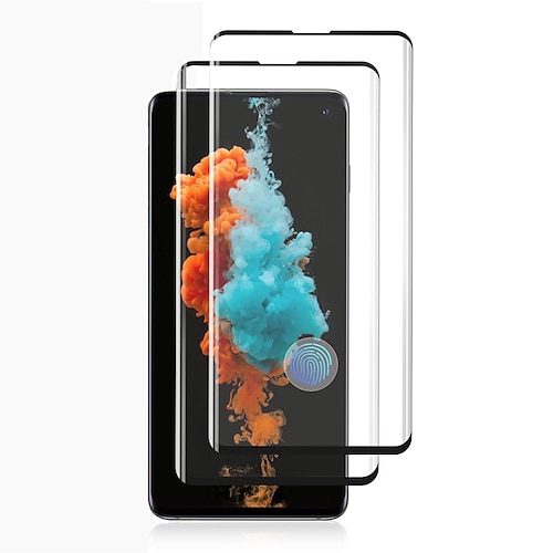 

Cnarery Samsung Galaxy S10 Screen Protector Support Fingerprint 2 Pack Tempered Glass Easy Installation Bubble Free Case Friendly