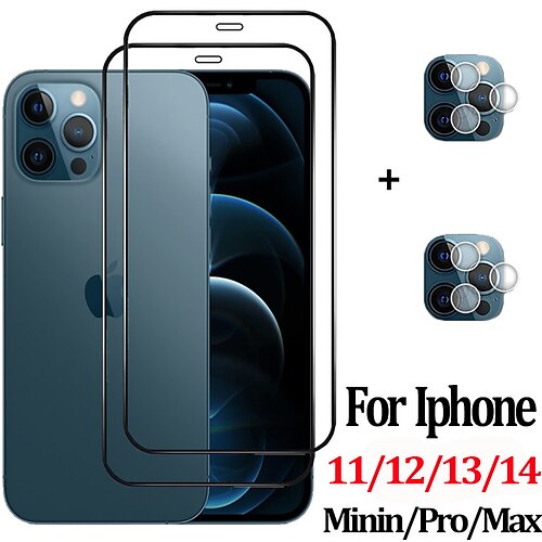 

[22Pack] Phone Screen Protector Camera Lens Protector For Apple iPhone 14 Pro Max 13 12 11 X XR XS Mini Tempered Glass High Definition (HD) 9H Hardness Ultra Thin Phone Accessory